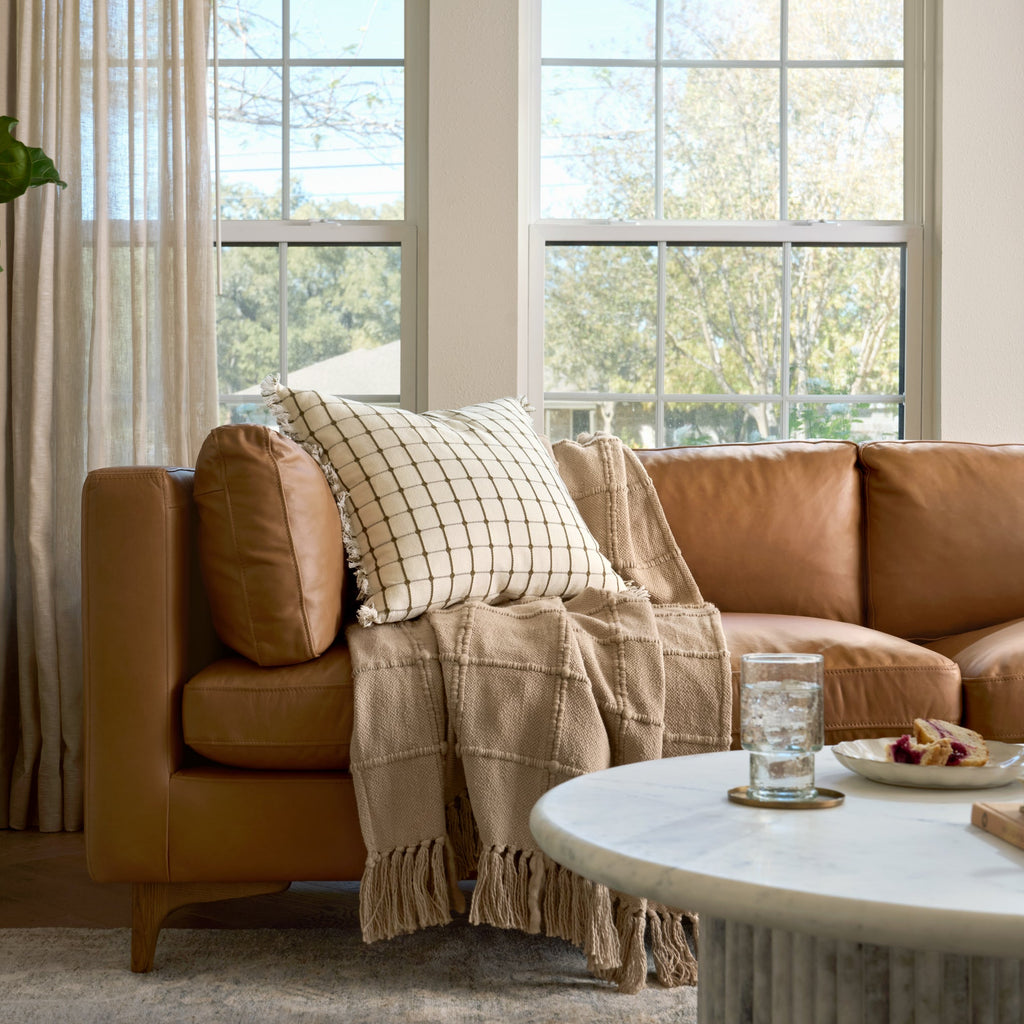 Mavelle Juniper Leather Sofa sofa - Side View