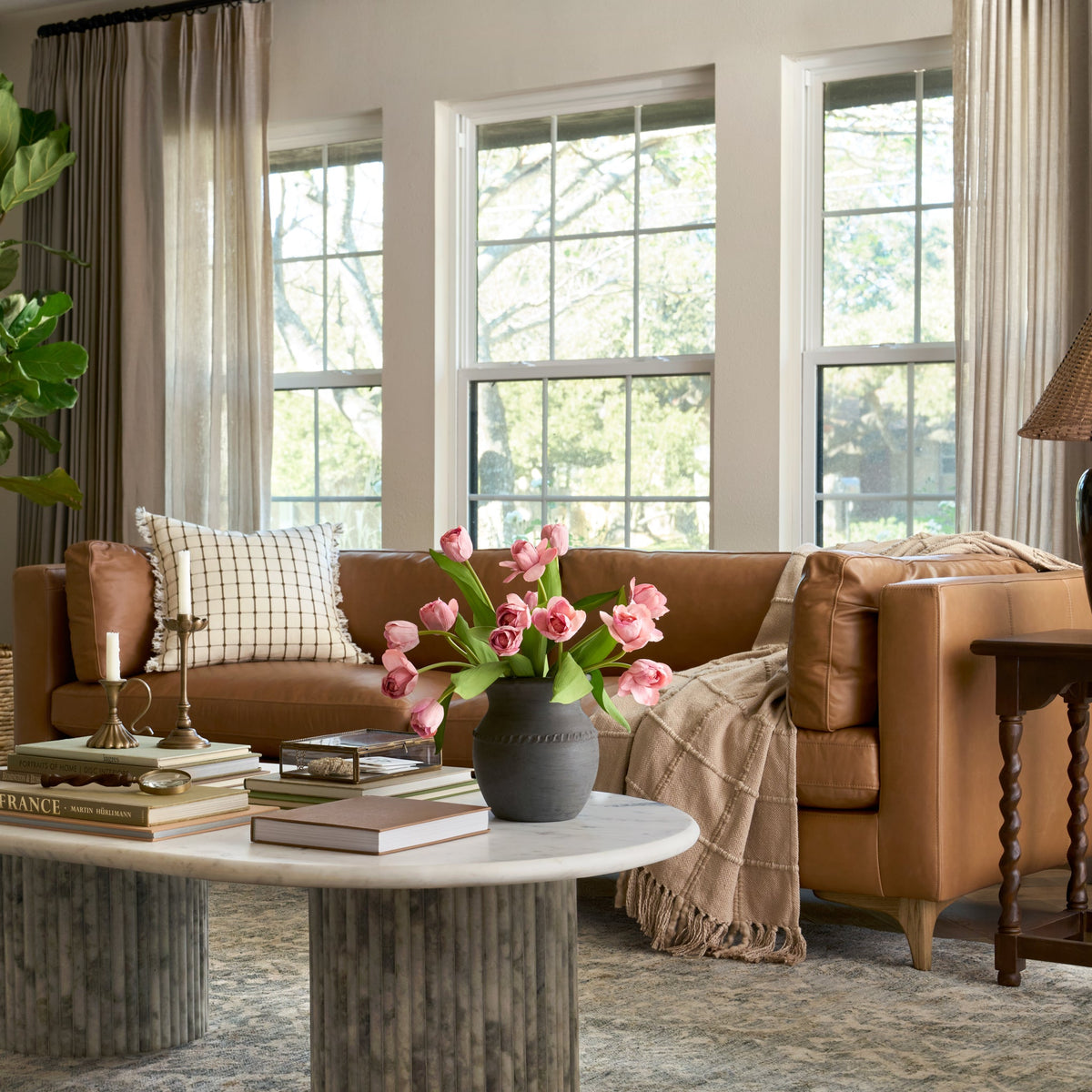 Mavelle Juniper Leather Sofa sofa - Alternate View