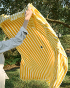 Mavelle Striped Beach & Picnic Blanket - Monaco Mimosa Outdoor Blanket throw blanket - Detail View
