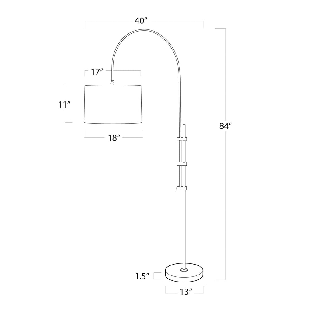 Mavelle Watson Arc Floor Lamp floor lamp - Side View