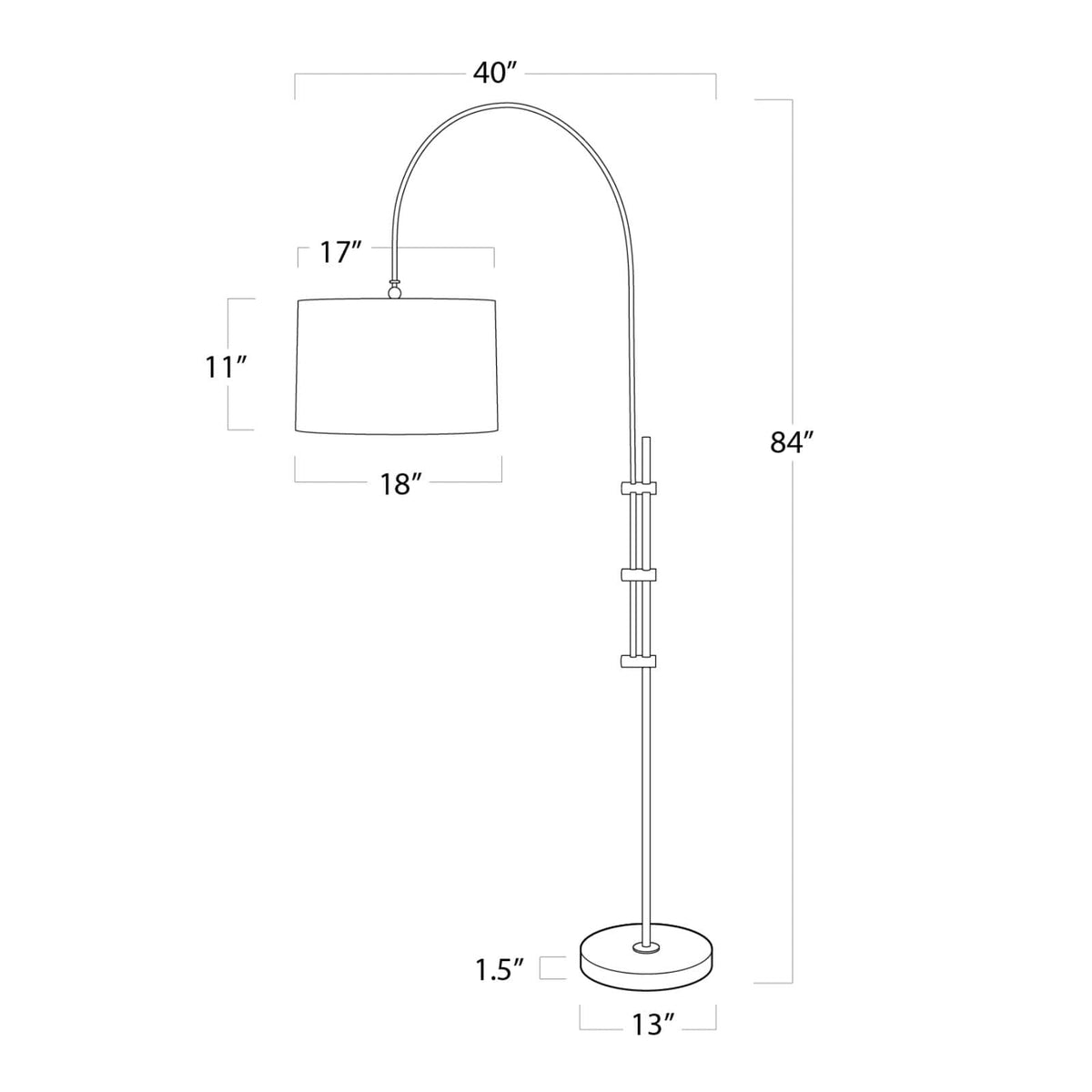 Mavelle Watson Arc Floor Lamp floor lamp - Side View