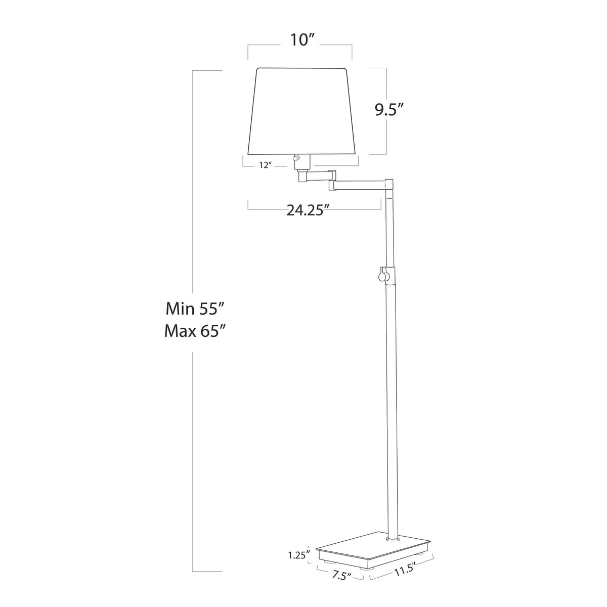 Mavelle Natural Brass Swivel Floor Lamp floor lamp - Close-Up