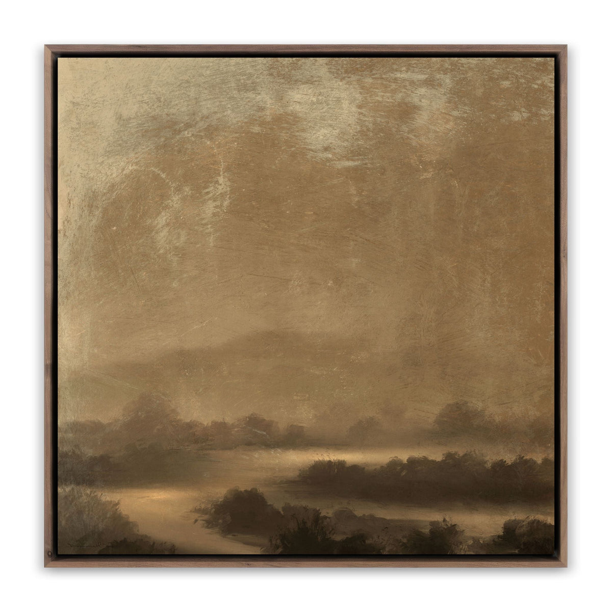 Mavelle La Terre by Dan Hobday - Rustic Walnut Floater framed wall art - Detail View
