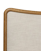 Mavelle Kennie Upholstered Bed Frame with Carved Solid Oak and Linen Headboard headboard - View 7