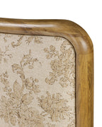Mavelle Kennie Upholstered Bed Frame with Carved Solid Oak and Linen Headboard headboard - View 13