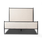 Mavelle Emery Iron Bed Frame with Upholstered Headboard, Queen and King headboard - Side View