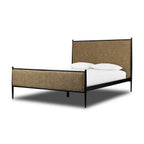 Mavelle Emery Iron Bed Frame with Upholstered Headboard, Queen and King headboard - View 7