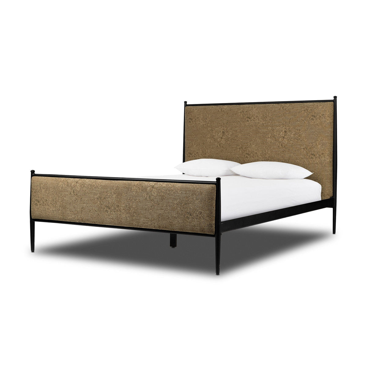 Mavelle Emery Iron Bed Frame with Upholstered Headboard, Queen and King headboard - View 7