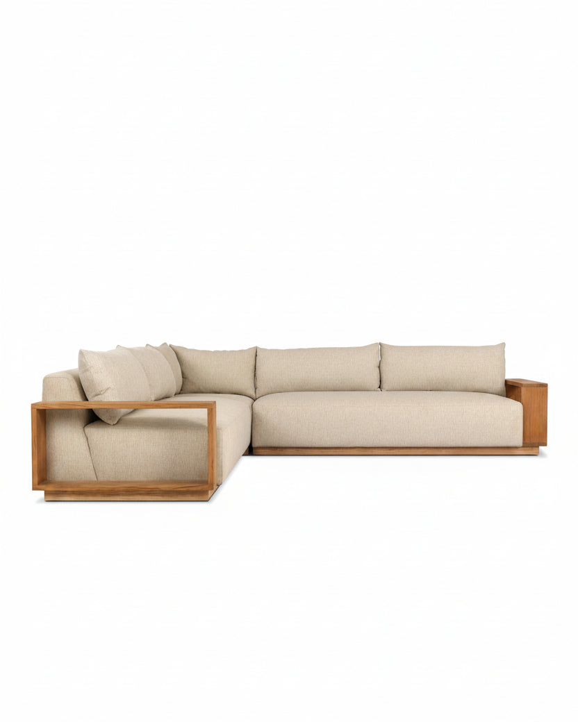 Mavelle Augustine Outdoor Three-Piece Sectional outdoor sofa - Styled in Room