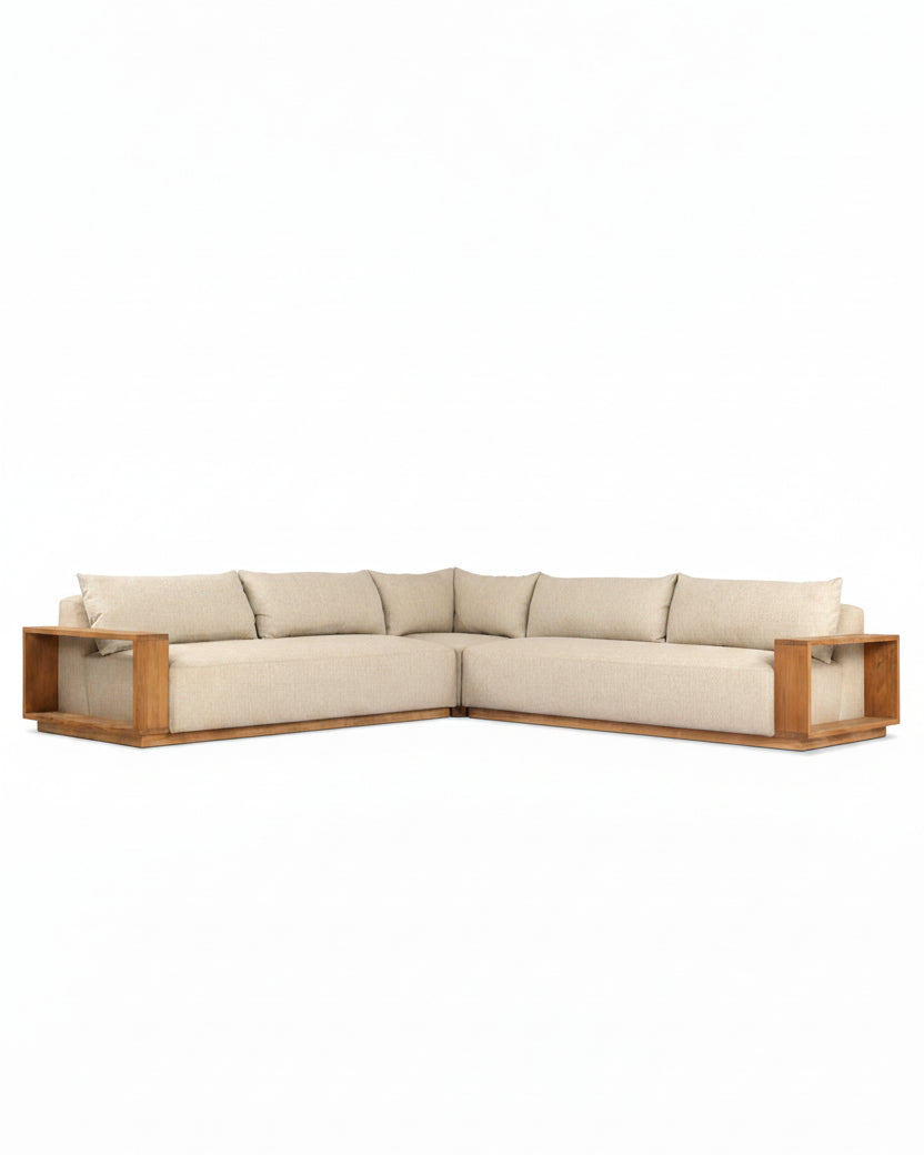 Mavelle Augustine Outdoor Three-Piece Sectional outdoor sofa - Detail View