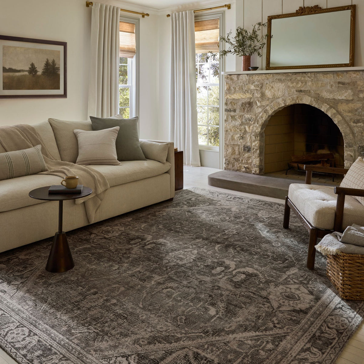 Mavelle Wimberly Ink Bone Rug area rug