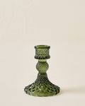 Mavelle Antique Green Glass Taper Holder candle holder - Close-Up