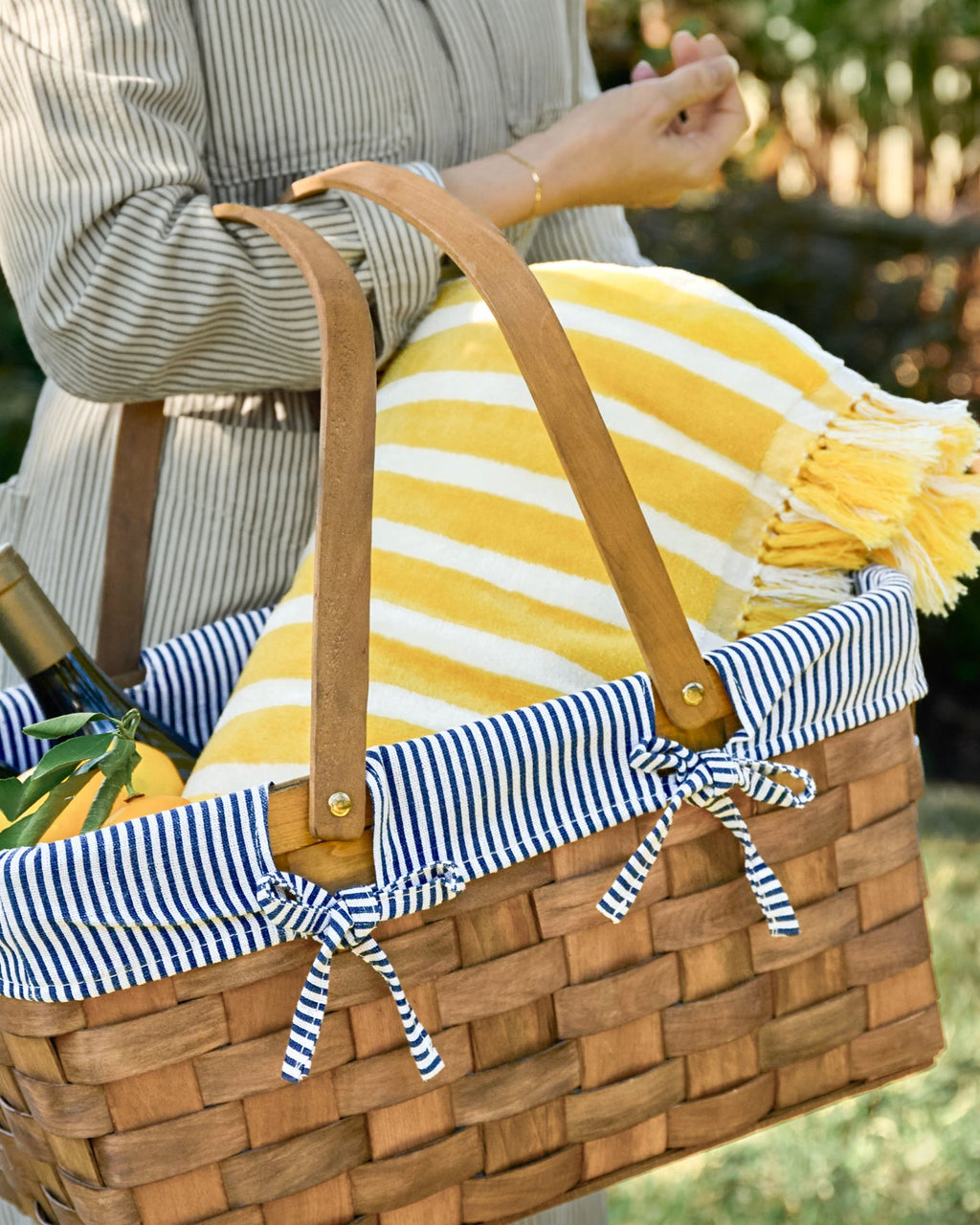 Mavelle Striped Beach & Picnic Blanket - Monaco Mimosa Outdoor Blanket throw blanket