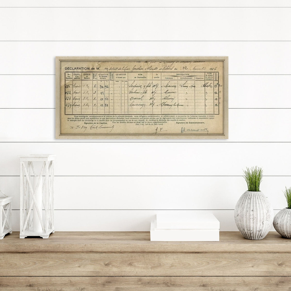 Mavelle Vintage French Deposit framed wall art - Detail View