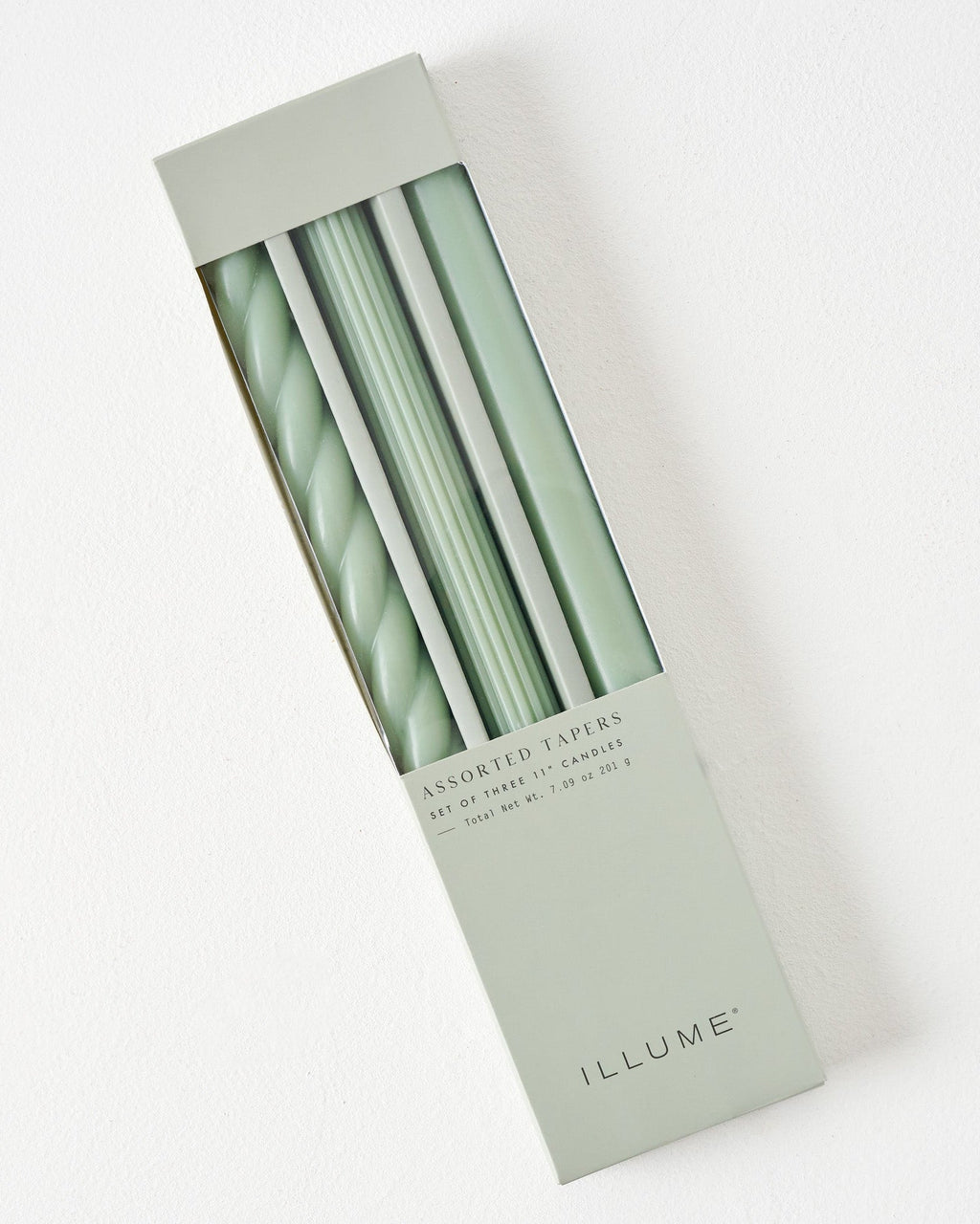 Mavelle Assorted Sage Green Taper Candle Set candle