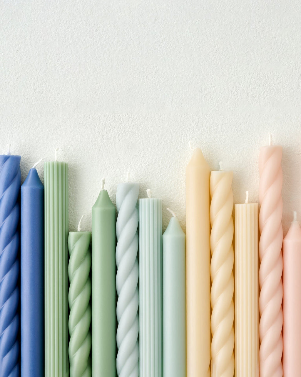 Mavelle Assorted Light Blue Taper Candle Set candle - Close-Up
