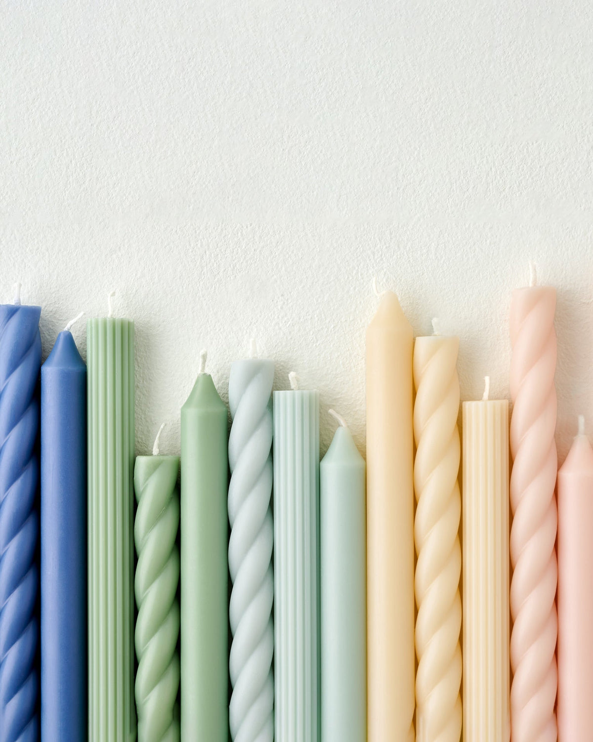 Mavelle Assorted Light Blue Taper Candle Set candle - Close-Up