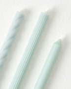 Mavelle Assorted Light Blue Taper Candle Set candle - Styled in Room