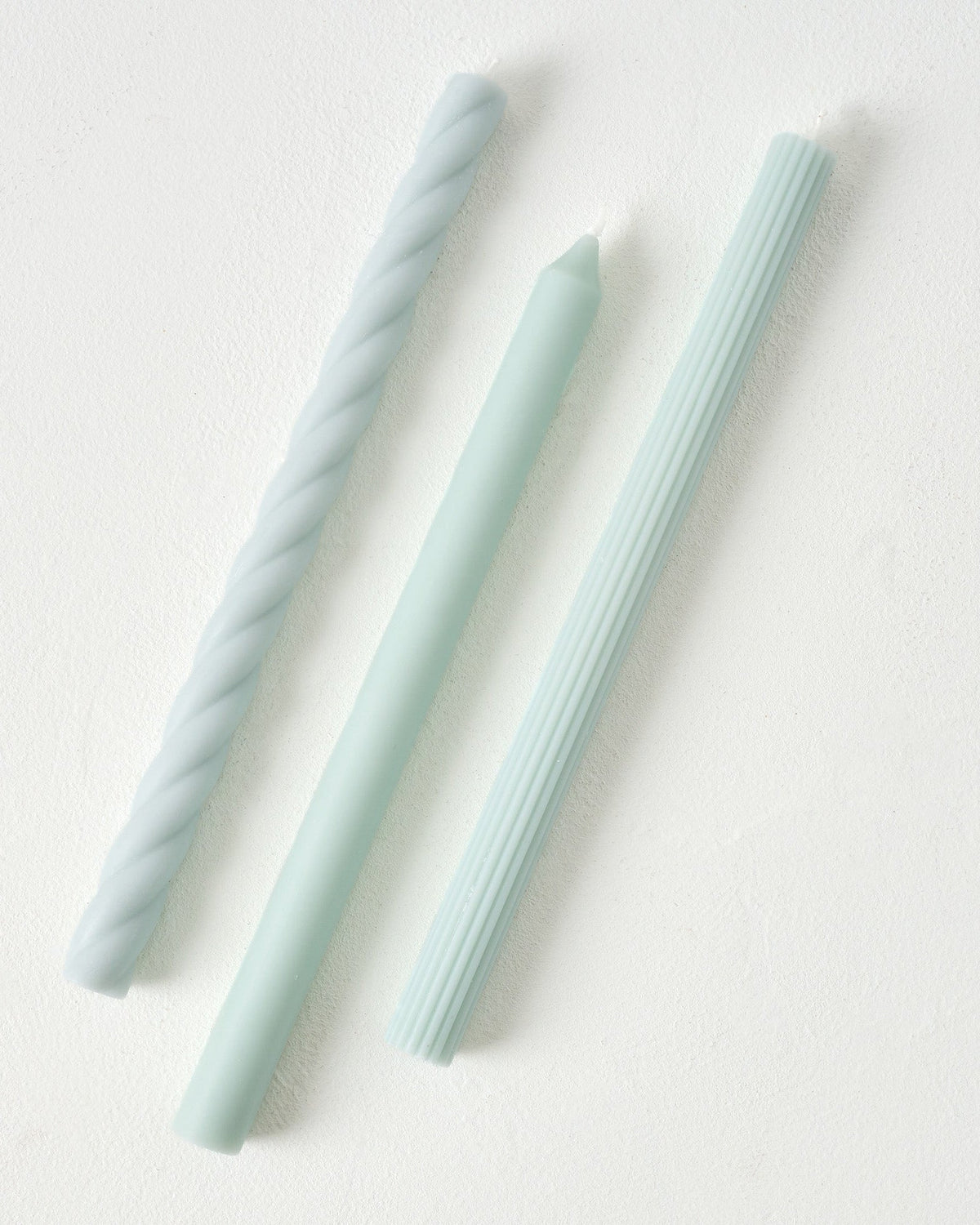 Mavelle Assorted Light Blue Taper Candle Set candle - Detail View