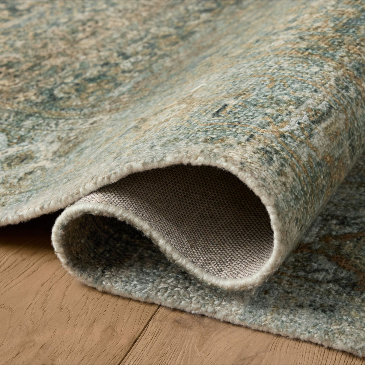 Mavelle Wimberly Lagoon Wheat Rug area rug - Side View