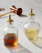 Mavelle Vintage-Inspired Etched Glass Bottle drinking glass - Detail View