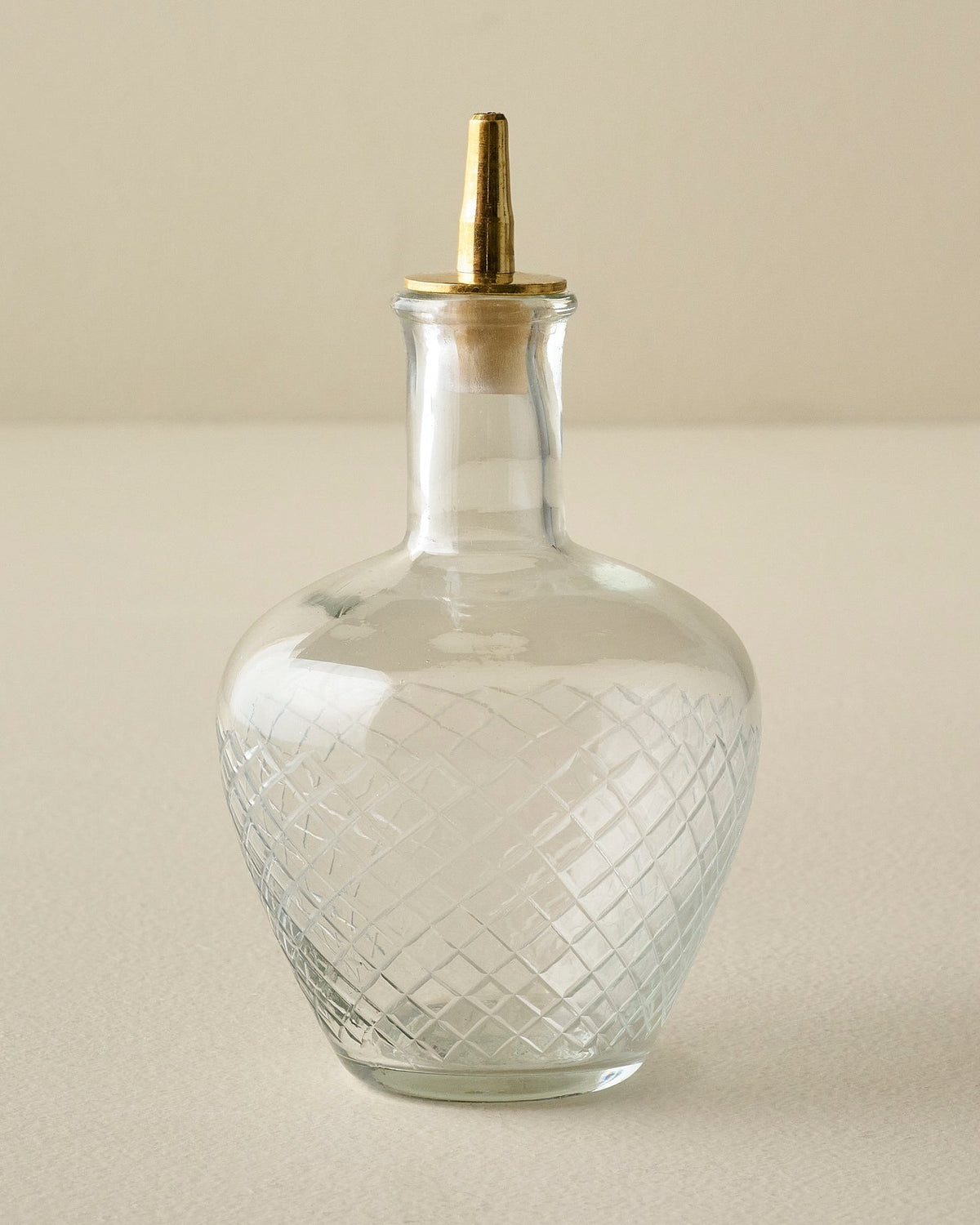 Mavelle Vintage-Inspired Etched Glass Bottle drinking glass - Side View