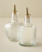 Mavelle Vintage-Inspired Etched Glass Bottle drinking glass