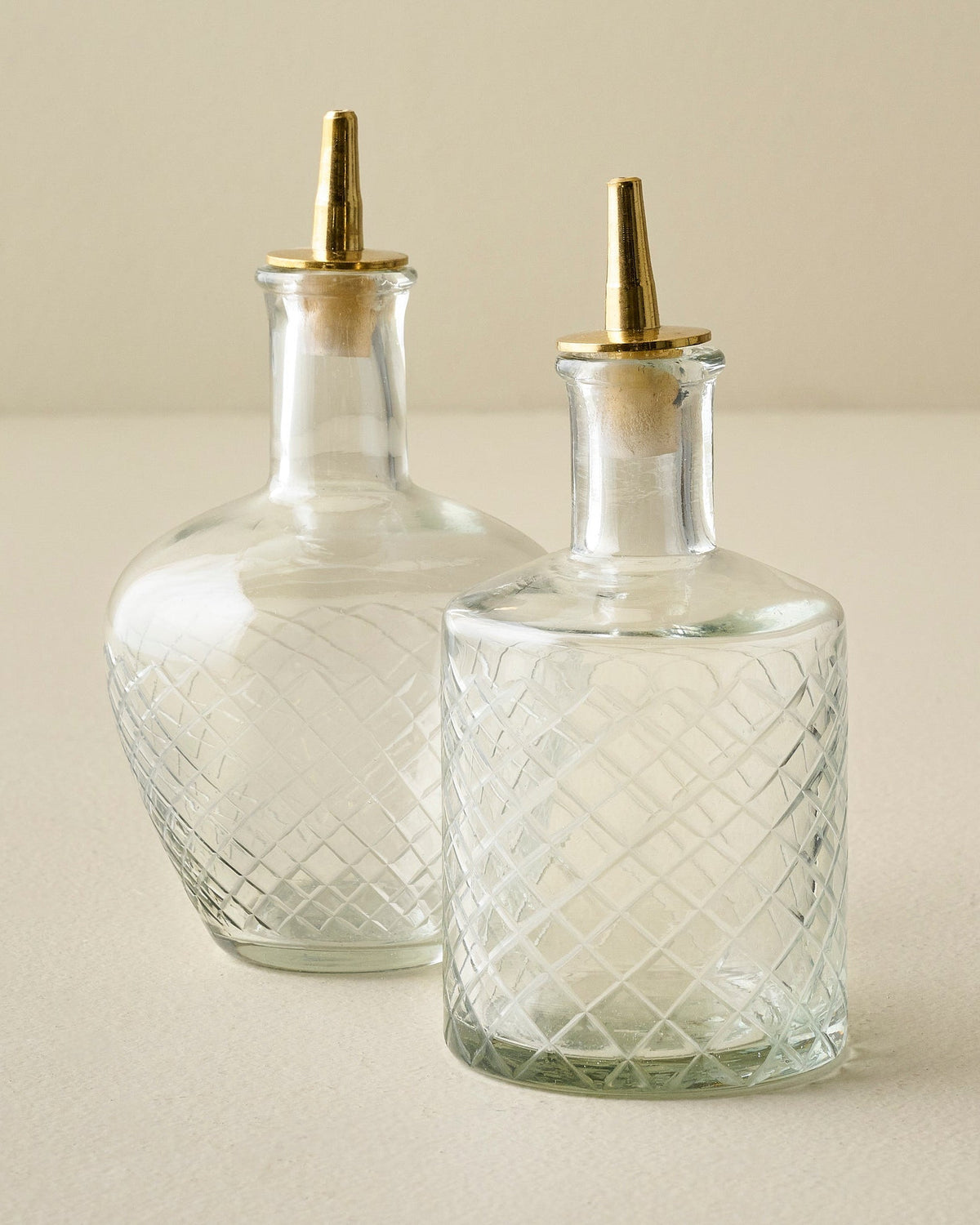 Mavelle Vintage-Inspired Etched Glass Bottle drinking glass