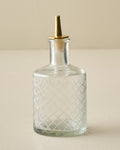 Mavelle Vintage-Inspired Etched Glass Bottle drinking glass - Styled in Room