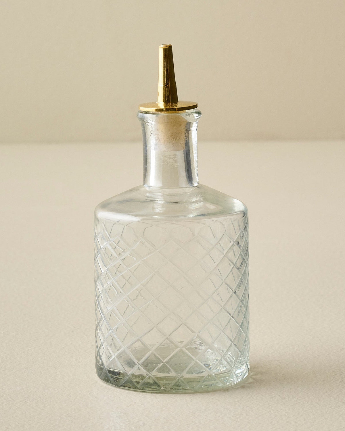 Mavelle Vintage-Inspired Etched Glass Bottle drinking glass - Styled in Room
