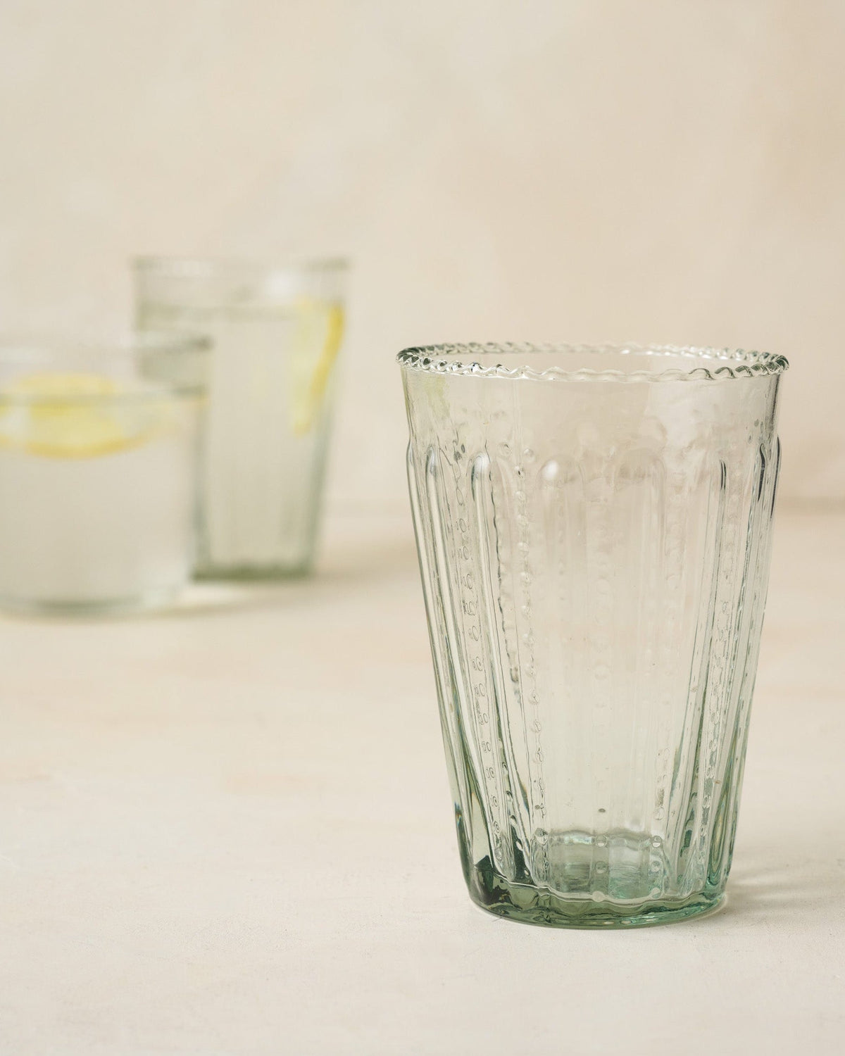 Mavelle Elizabeth Bottle Cut Glass Tumbler drinking glass - Styled in Room