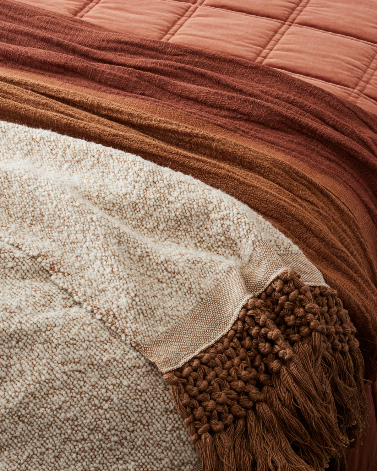 Mavelle Adobe Essential Tassel Throw throw blanket - Close-Up