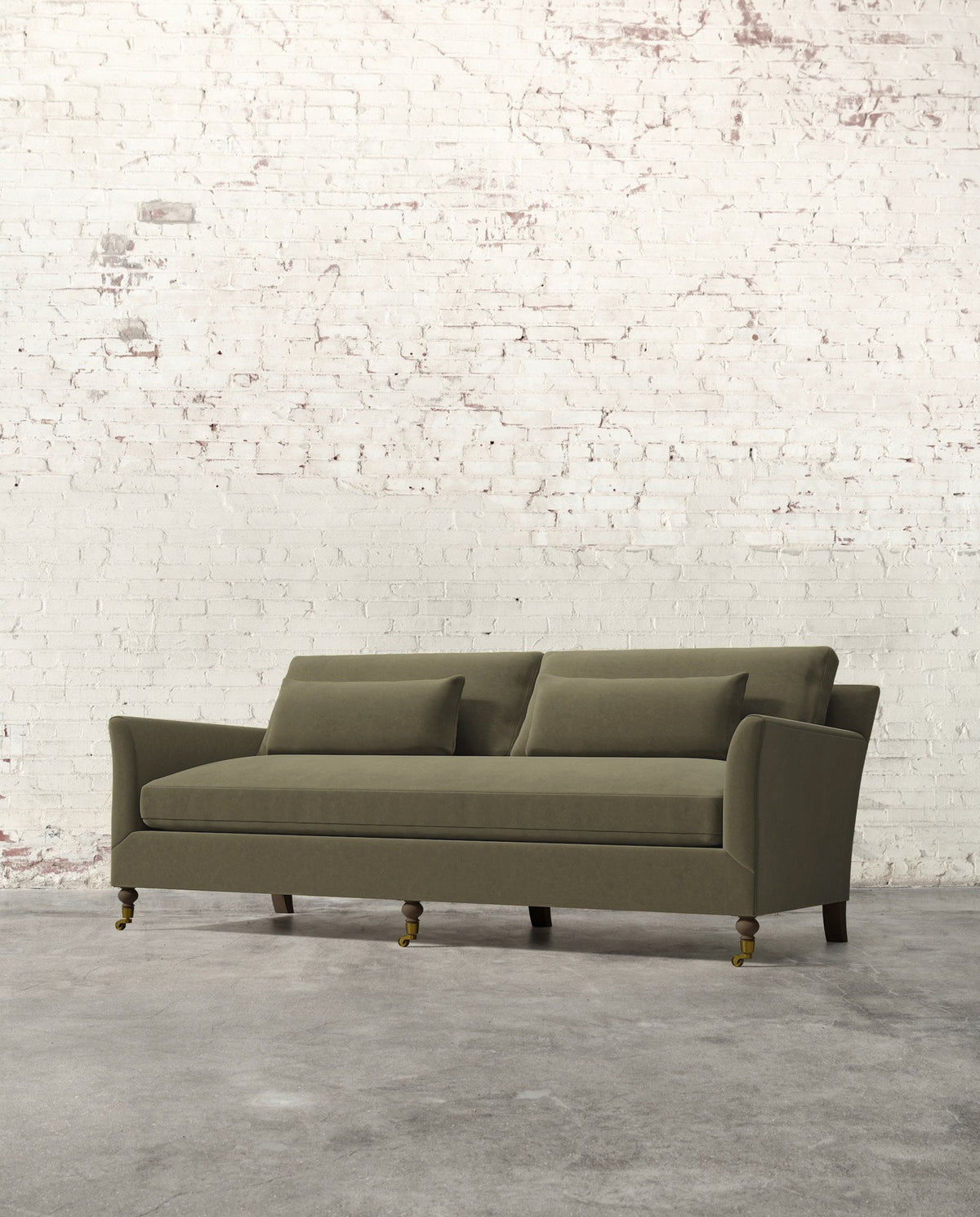 Mavelle Alfie 87" Bench Sofa with Brass Casters sofa - View 11