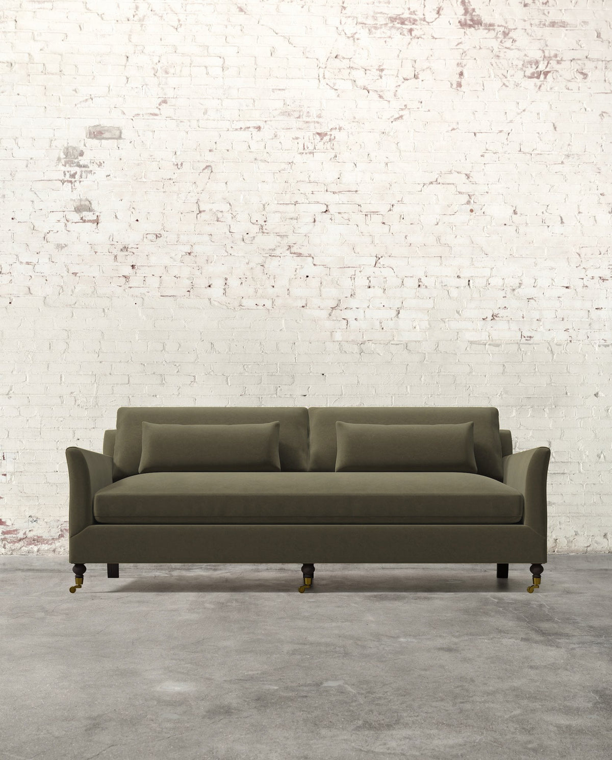 Mavelle Alfie 87" Bench Sofa with Brass Casters sofa - View 21