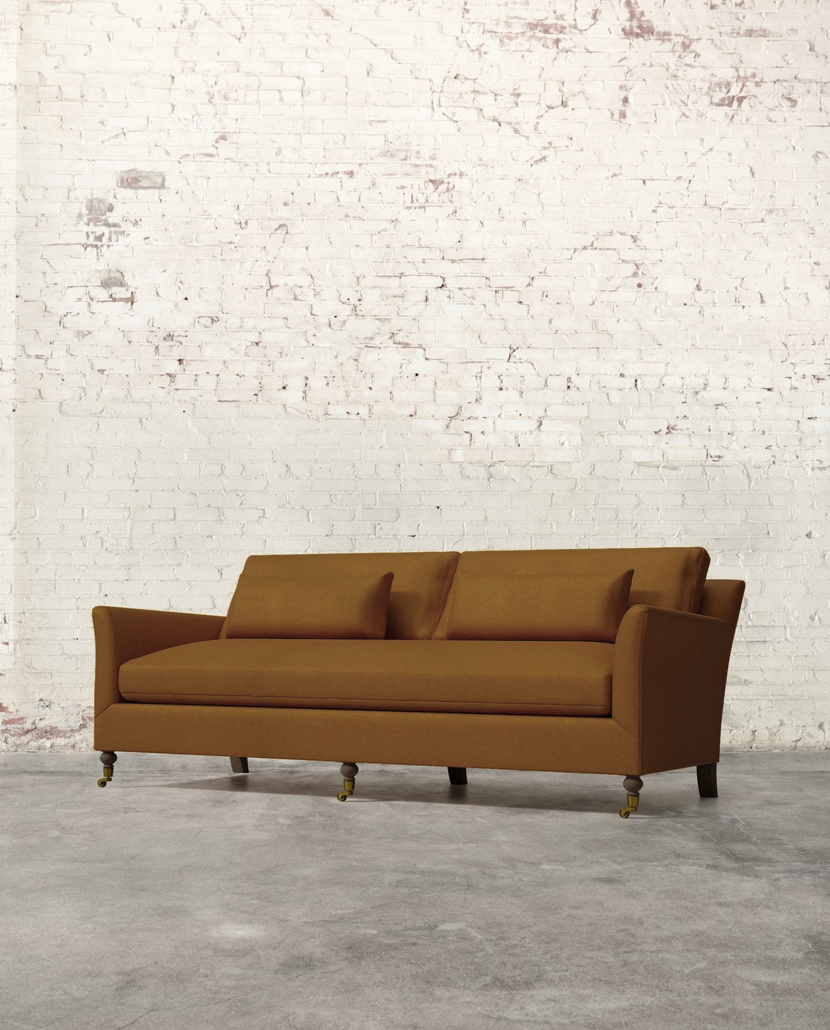 Mavelle Alfie 87" Bench Sofa with Brass Casters sofa - View 9