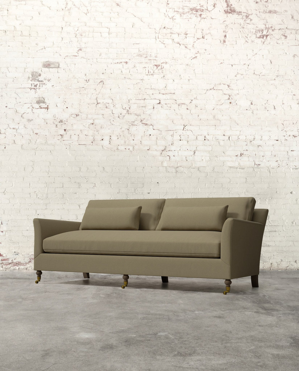 Mavelle Alfie 87" Bench Sofa with Brass Casters sofa - View 8