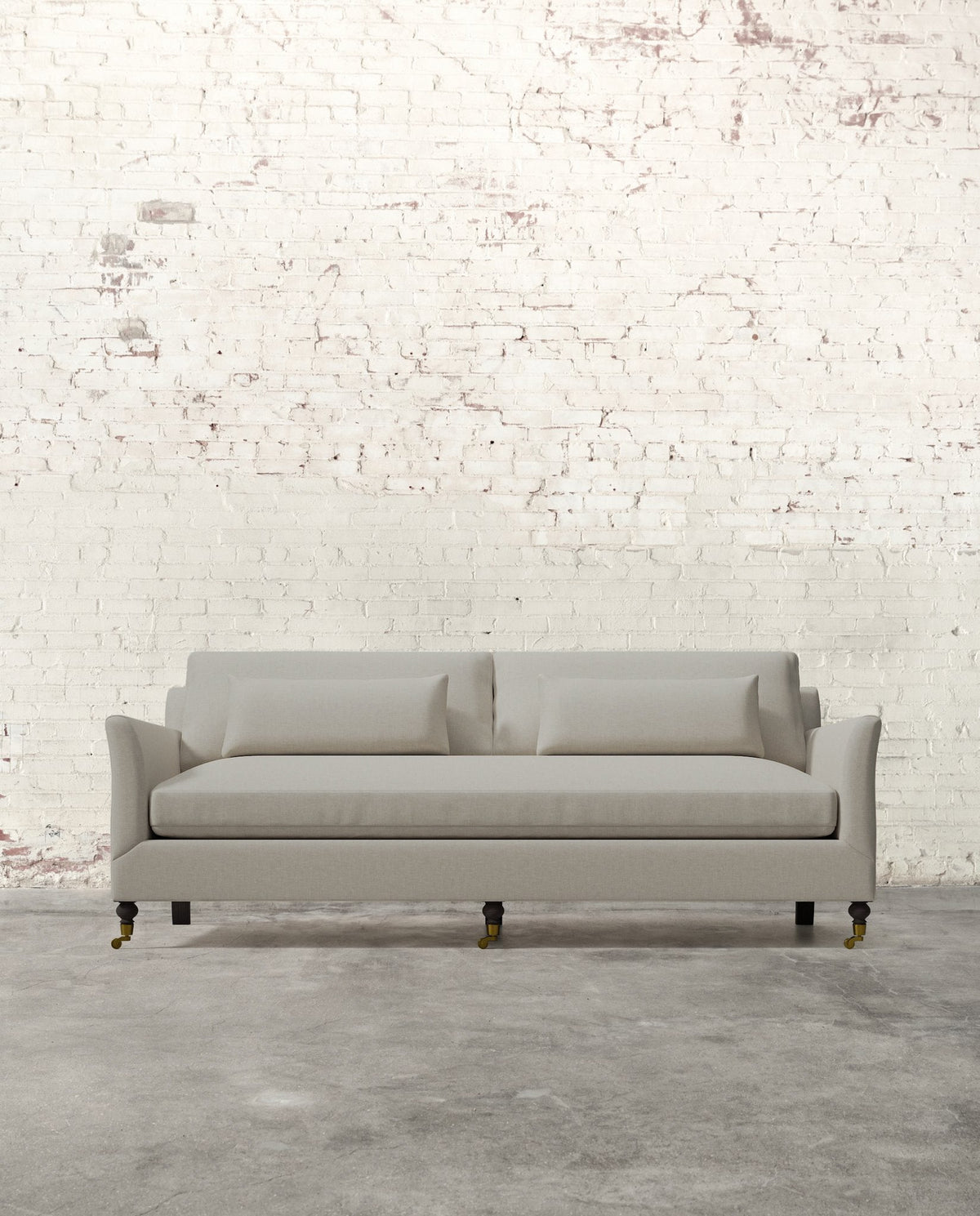 Mavelle Alfie 87" Bench Sofa with Brass Casters sofa - View 12