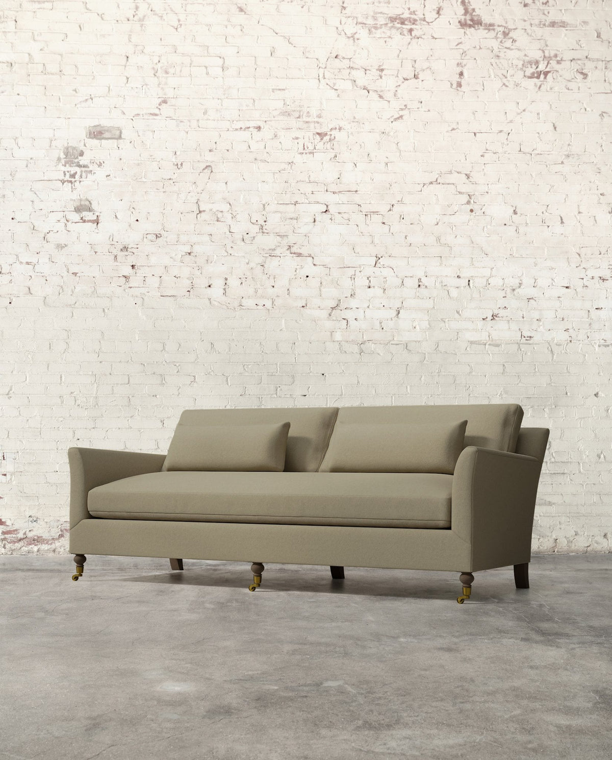 Mavelle Alfie 87" Bench Sofa with Brass Casters sofa - View 7