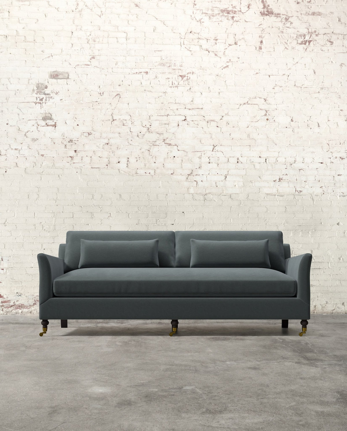 Mavelle Alfie 87" Bench Sofa with Brass Casters sofa - View 16