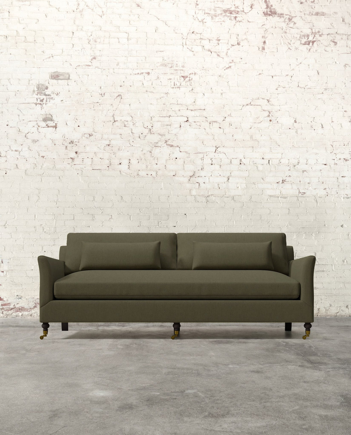 Mavelle Alfie 87" Bench Sofa with Brass Casters sofa - View 15
