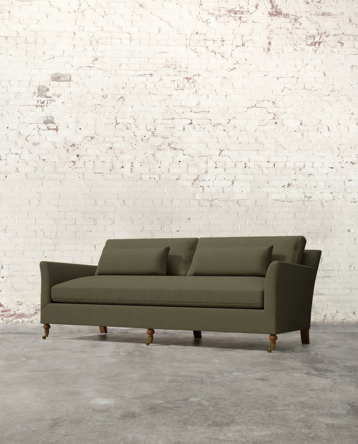 Mavelle Alfie 87" Bench Sofa with Brass Casters sofa - View 25