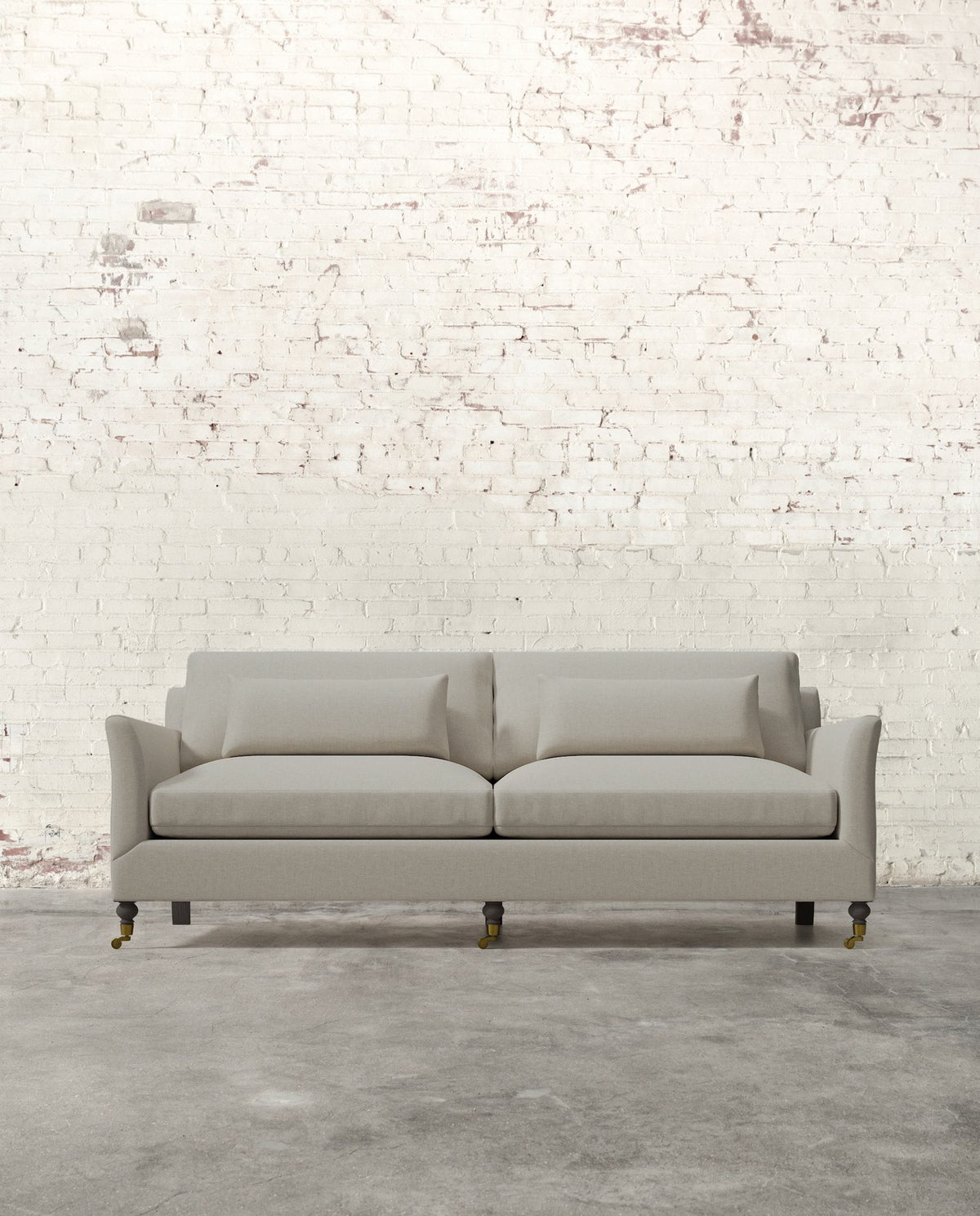 Mavelle Alfie 87" Sofa with Brass Casters sofa - Close-Up