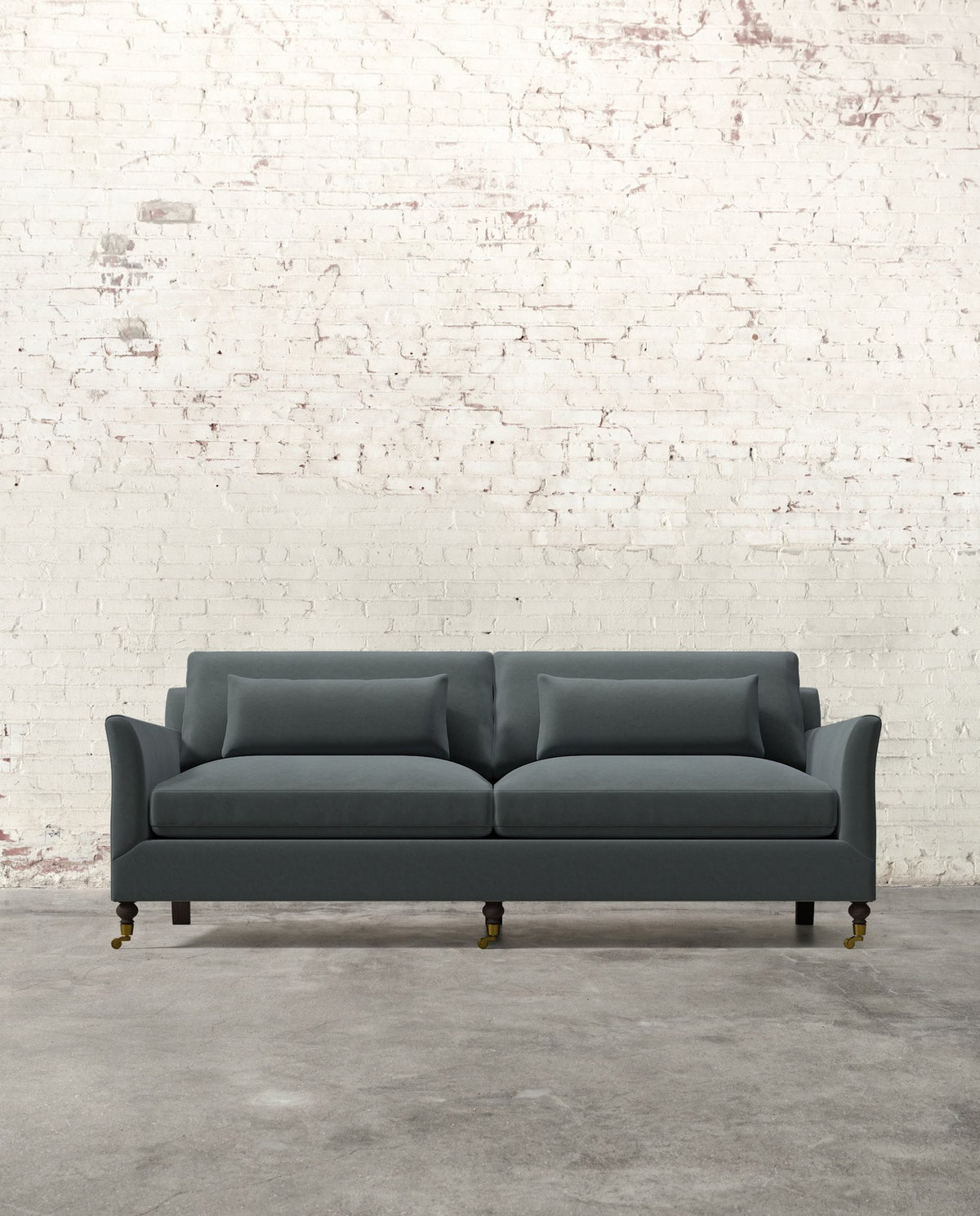 Mavelle Alfie 87" Sofa with Brass Casters sofa - Detail View