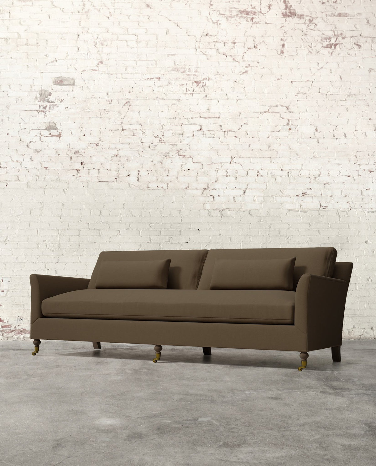 Mavelle Alfie 97" Bench Sofa with Brass Casters sofa - Detail View