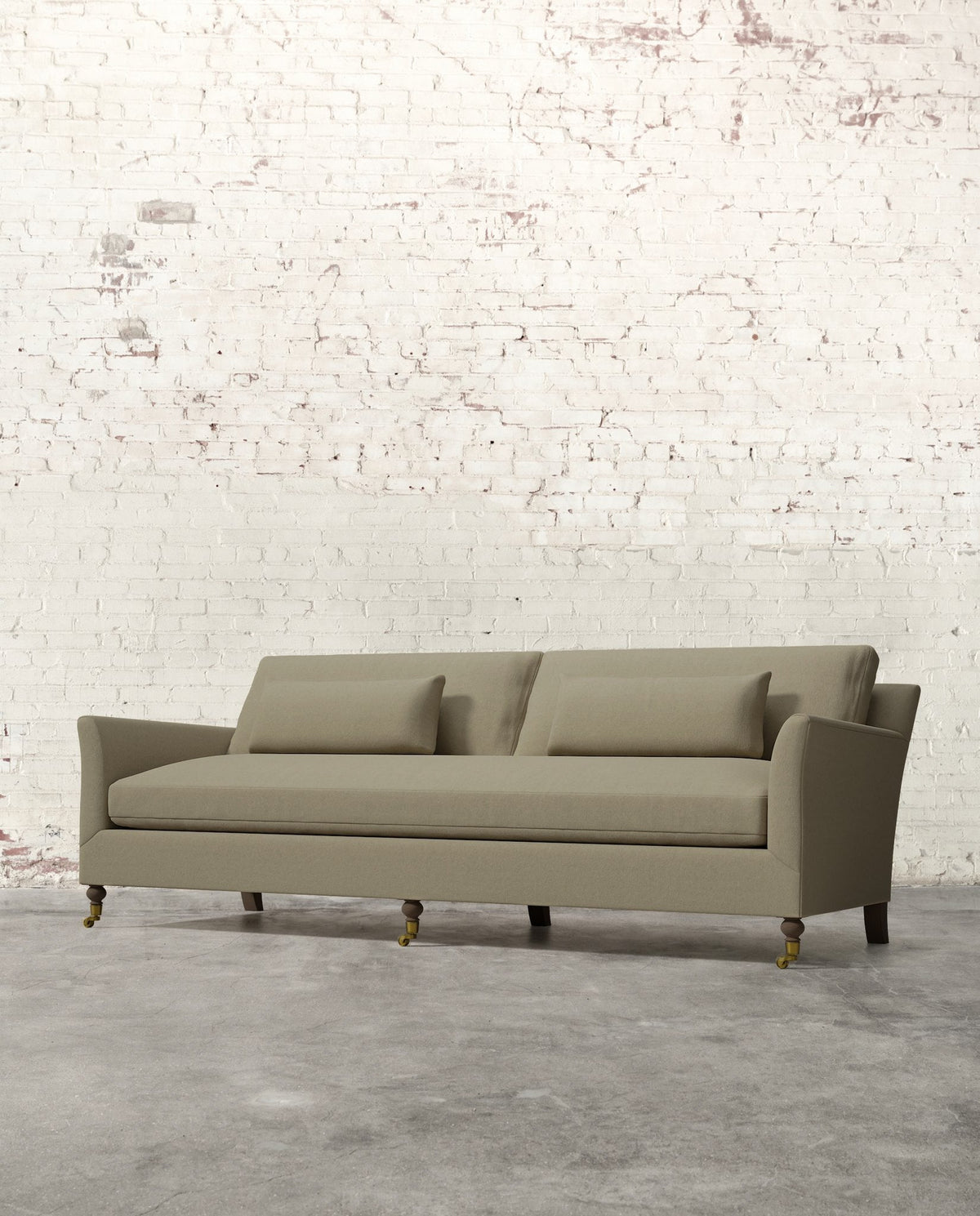 Mavelle Alfie 97" Bench Sofa with Brass Casters sofa - Alternate View