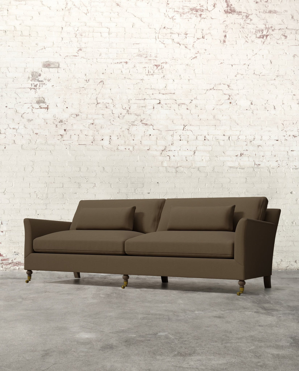 Mavelle Alfie 97" Sofa with Brass Casters sofa - Side View