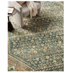 Mavelle Banks Denim Clay Rug area rug - Styled in Room