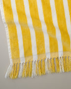 Mavelle Striped Beach & Picnic Blanket - Monaco Mimosa Outdoor Blanket throw blanket - Close-Up