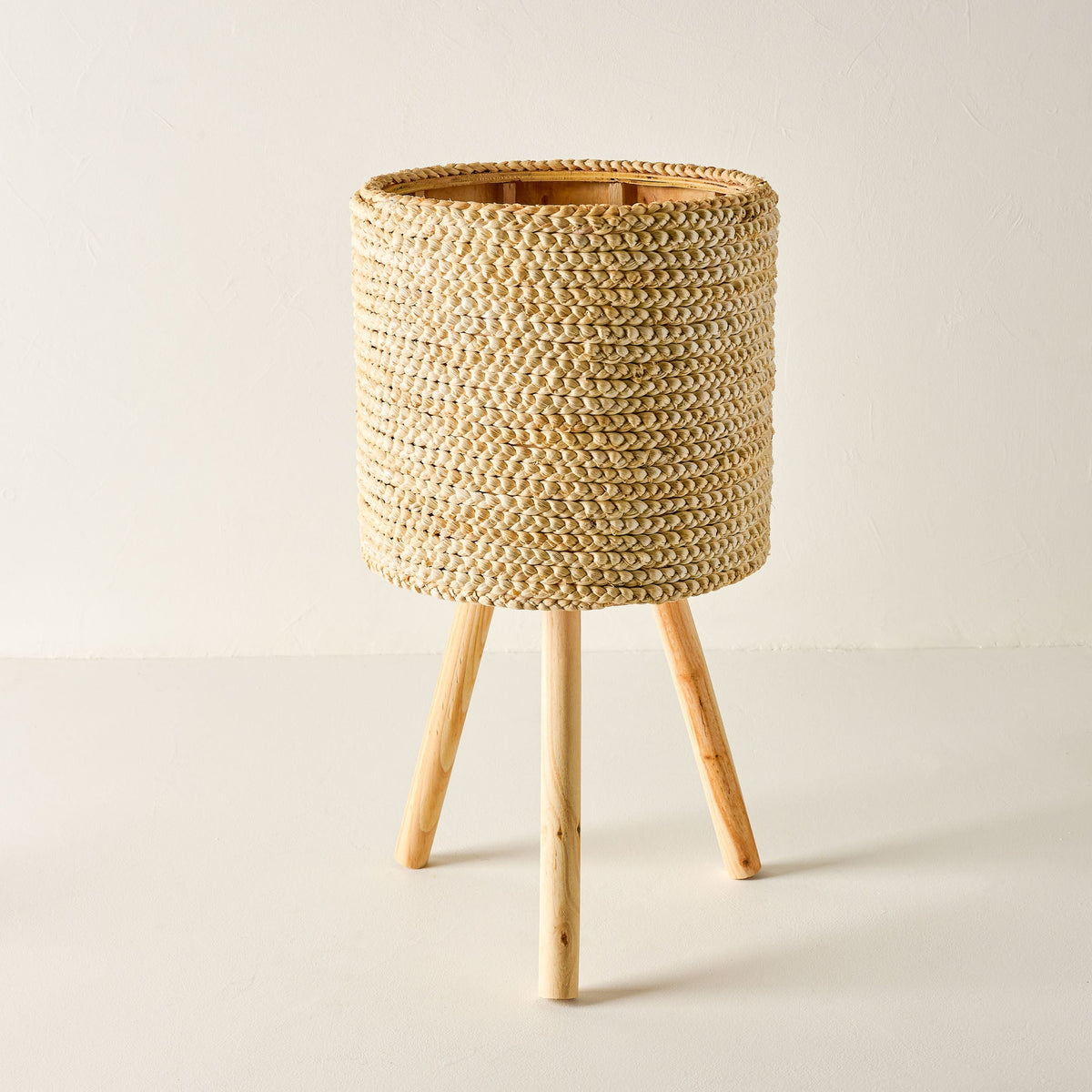 Mavelle Bleached Woven Plant Stands plant stand - Styled in Room