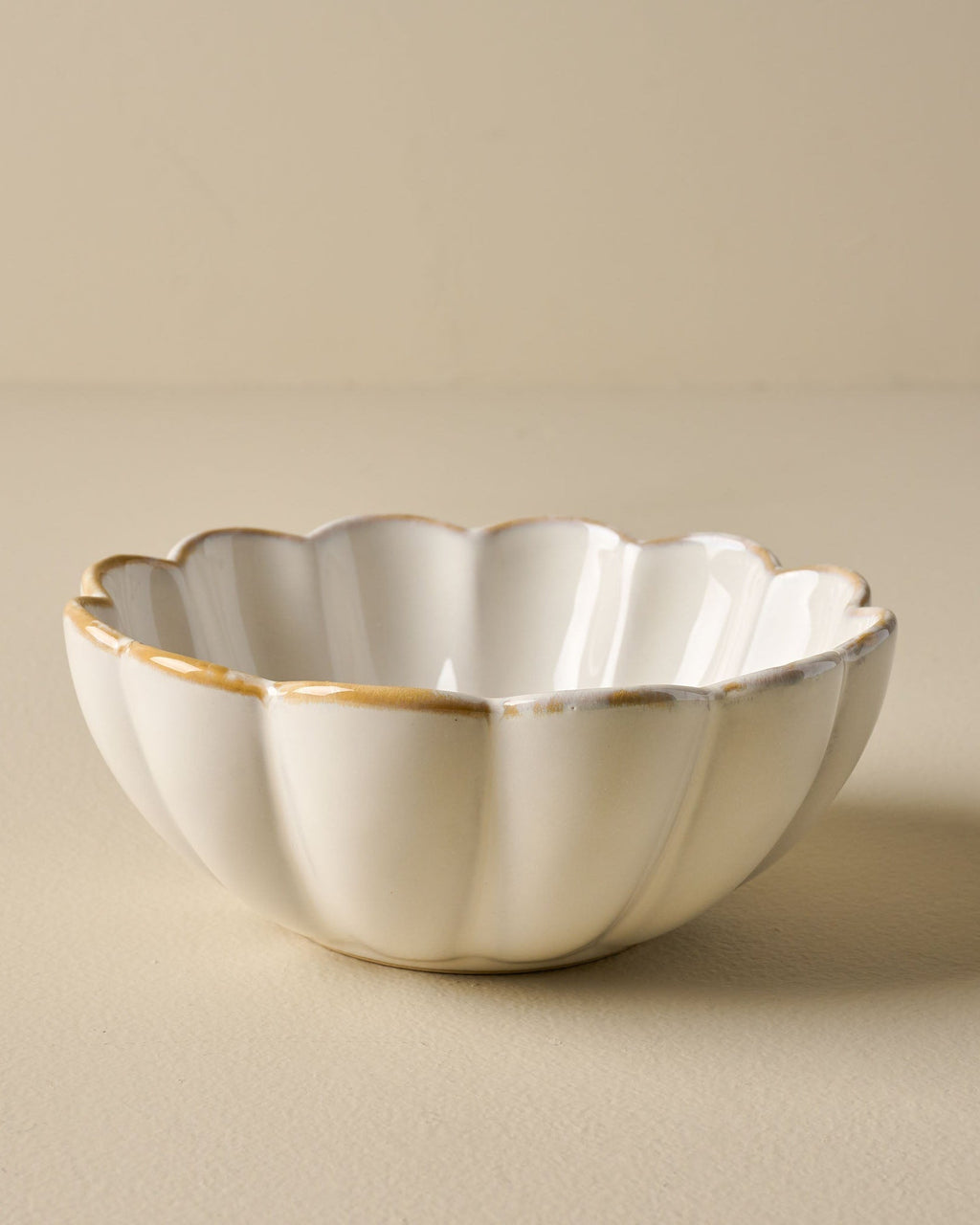 Mavelle Cream Scalloped Cereal Bowl bowl - Detail View